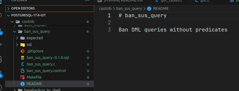 README.md with directory contents