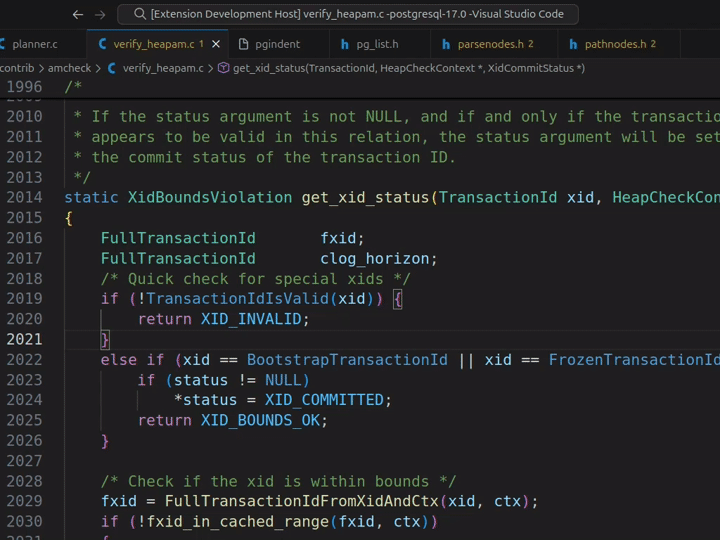 Example formatting